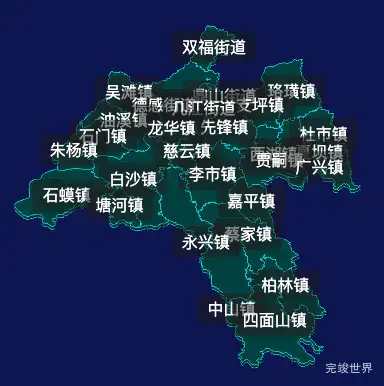 threejs重庆市江津区地图3d地图label标签演示实例
